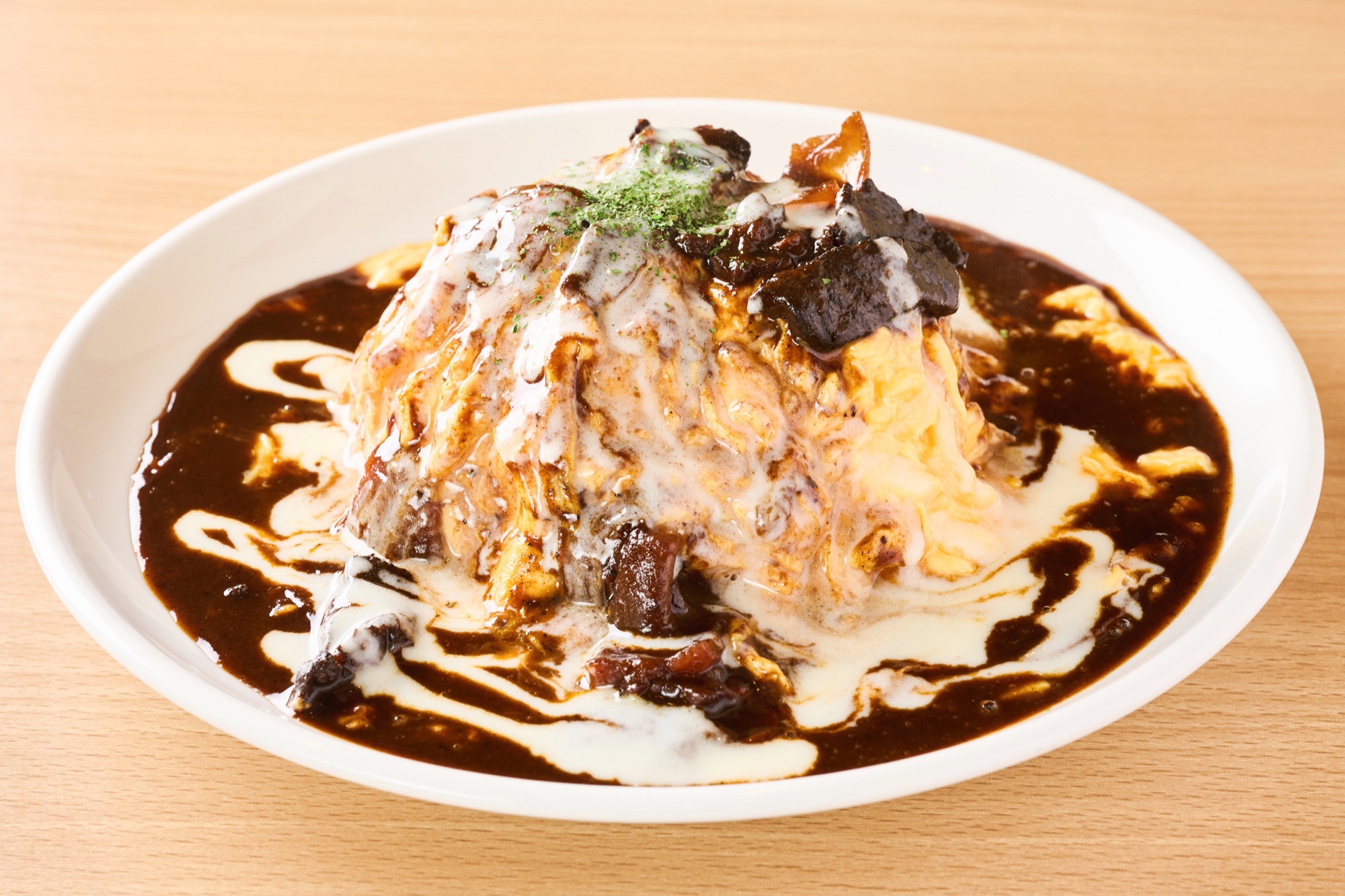 ハヤシ＆チーズソースオムライス