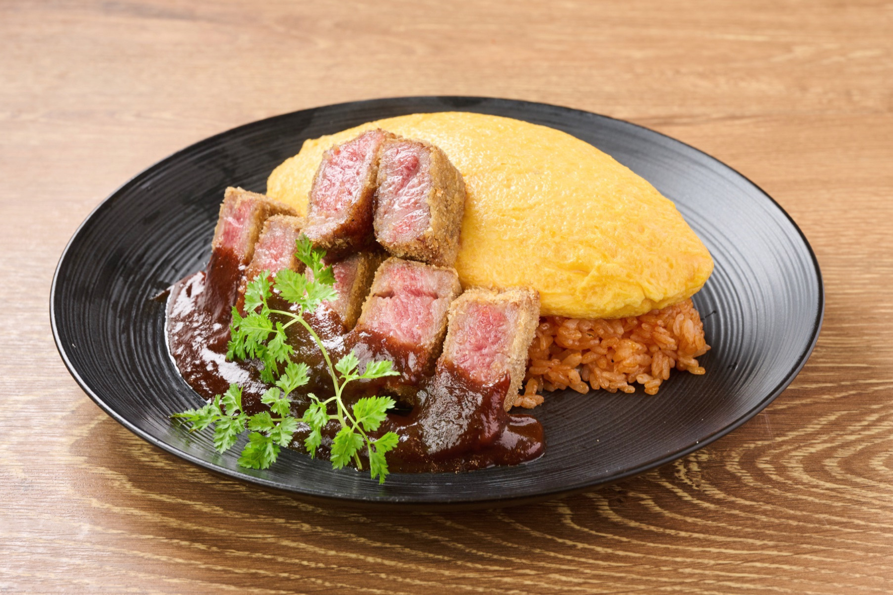 和牛カツオムライス