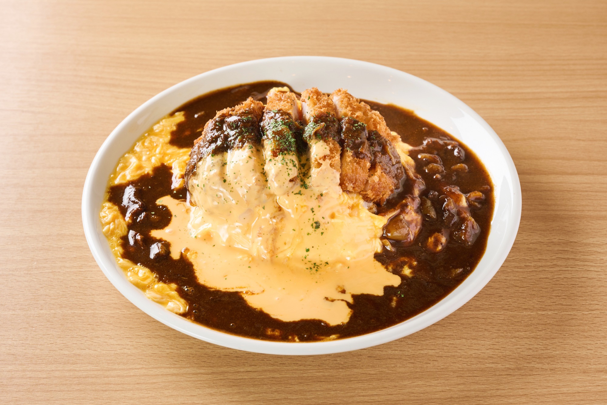 カツカレー&チーズオムライス