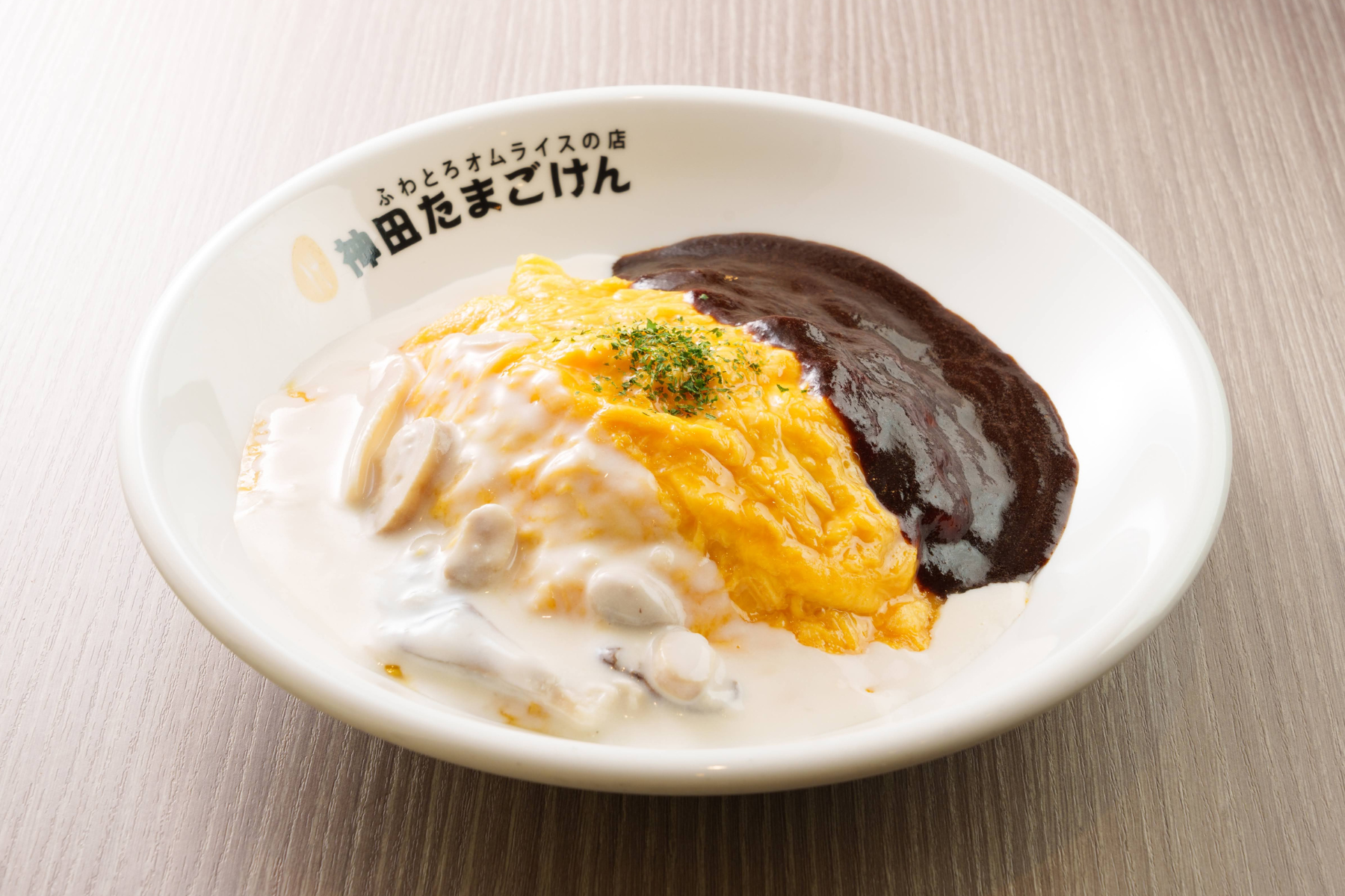 ハヤシ&キノコクリームオムライス